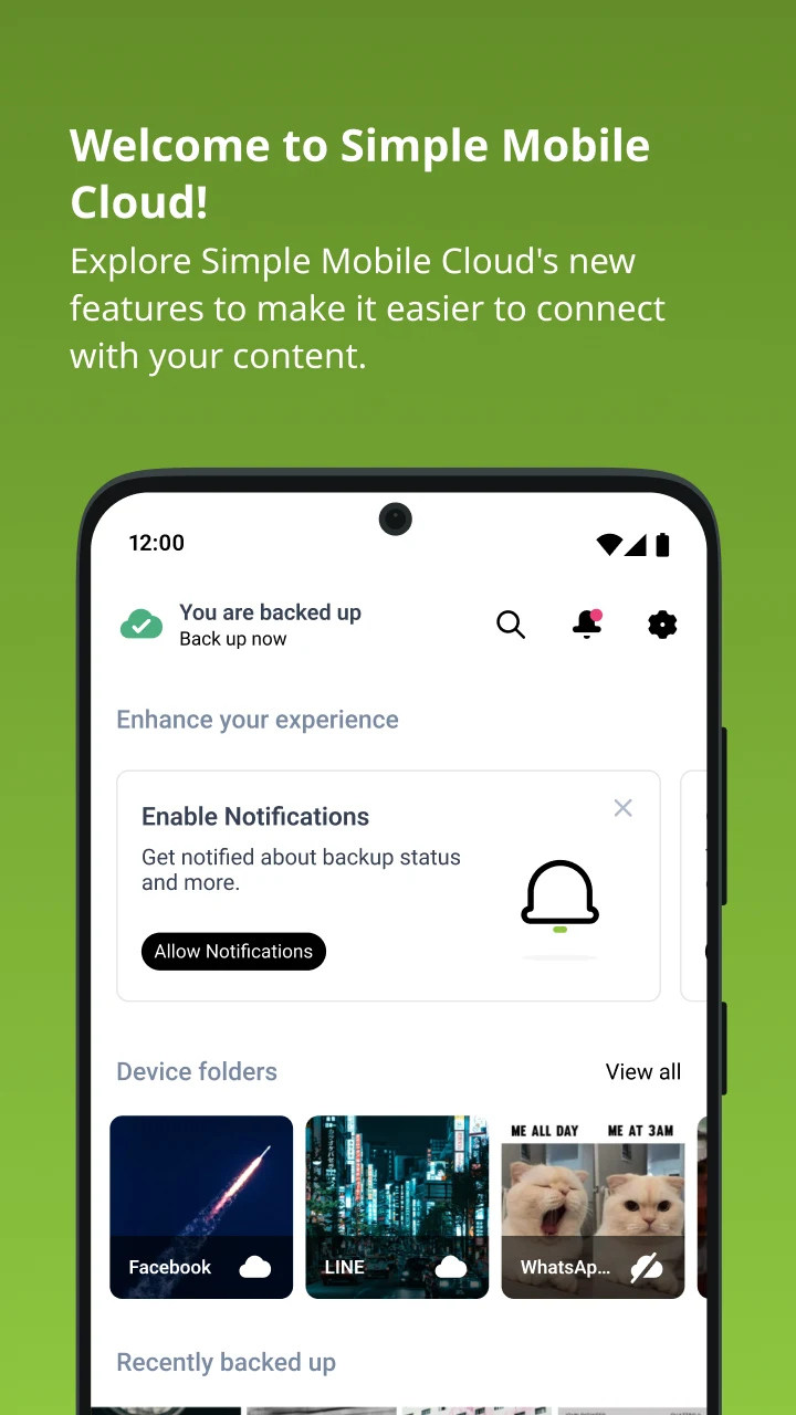 Simple Mobile Cloud screenshot