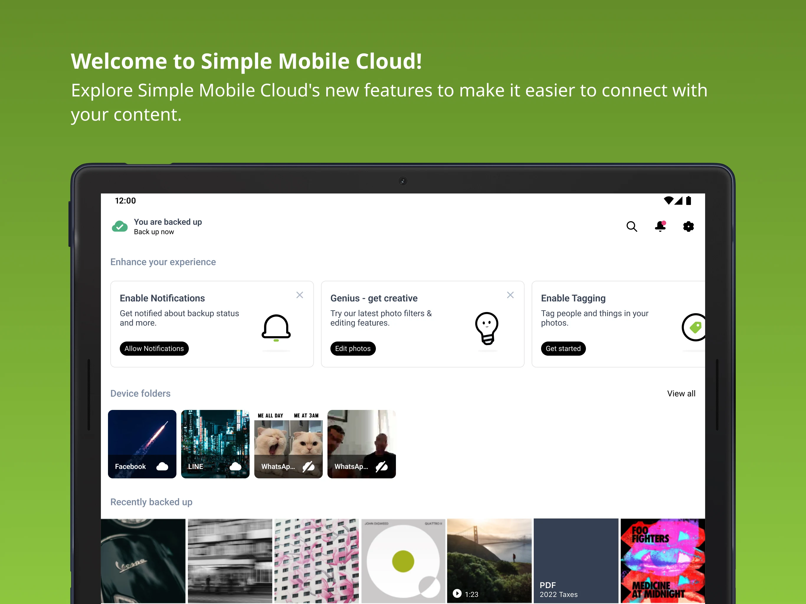 Simple Mobile Cloud screenshot